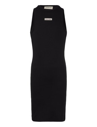 Calvin Klein Rib Sleeveless Dress - Black - 164