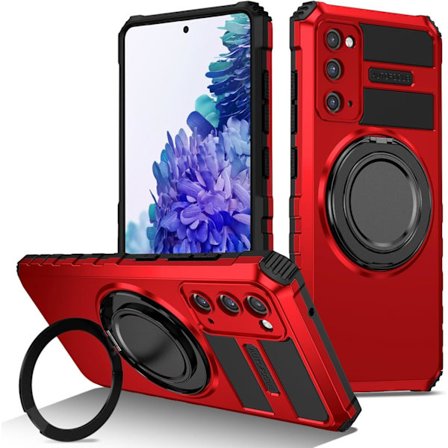 Suojakotelo - Samsung S20 FE - Magneettinen Adsorptio - 360° Pyörivä - Punainen