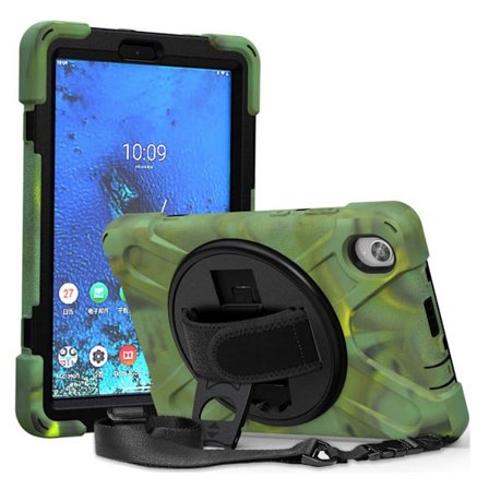 Lenovo Tab M8 360 kääntyvä silikonikotelo - Armeijan Vihreä