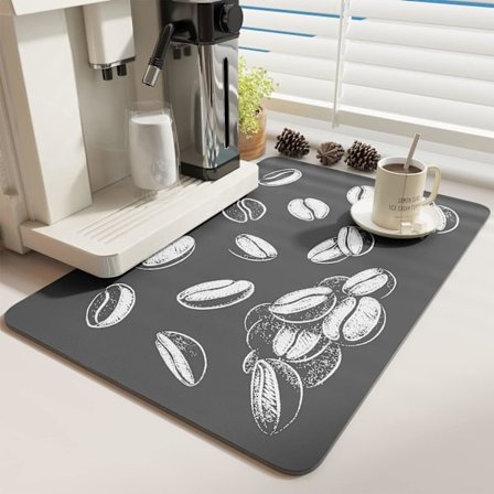 Kaffematte - Tilbehør til kaffebar - Absorberende flekkbestandig tørkematte som passer under kaffetrakter, kaffekannebrett, espressomaskin (40*60cm)