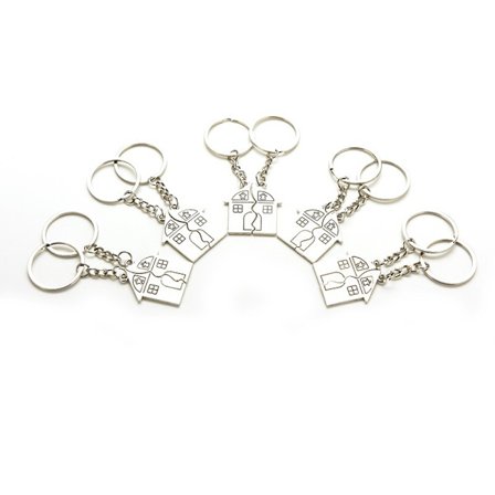 Hus til ham og hende nøglering par/elskere nøglering