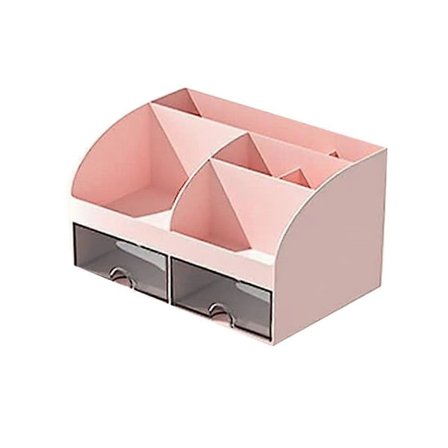 Skrivbordsorganisatör - Kontorsorganisatör med 6 Fack och 2 Små Lådor, Skrivbordsförvaringslåda för Penna H