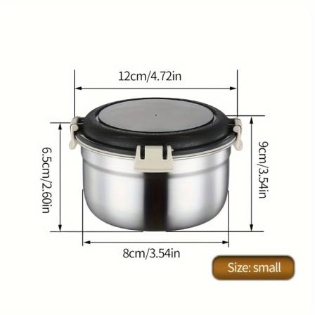 1 st 304 rostfritt stål multifunktionell förseglad krisp, kylskåpsmatförvaringslåda med clip-on lock, återanvändbar förvaring lufttät behållare S