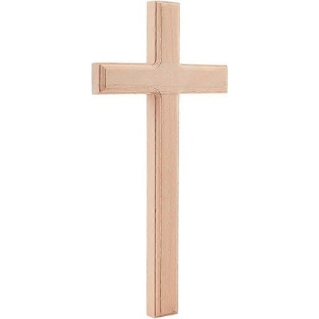 Trekors i tre for vegg, 31x15 cm, håndlaget, hengende trekors, håndholdt bønnekors, kirkeornament for oppheng