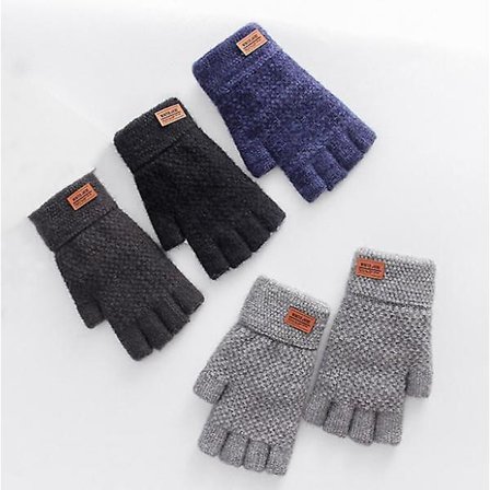 Handsker Strikkede Fingerløse Vinter Varme Arbejdshandsker Kolde Herre Termiske Handsker