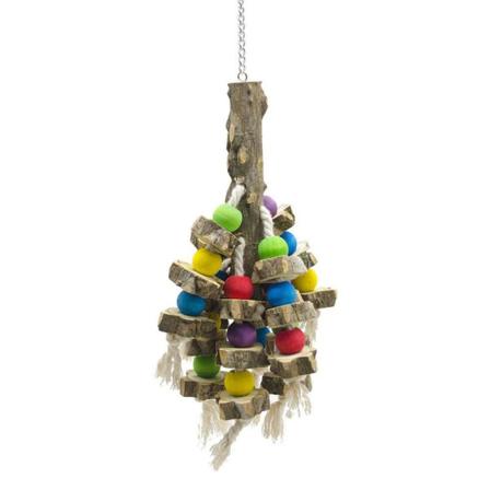 Parrot Bird Toy Trä Fågel Tuggleksaker Fågelbur Leksakshänge Av