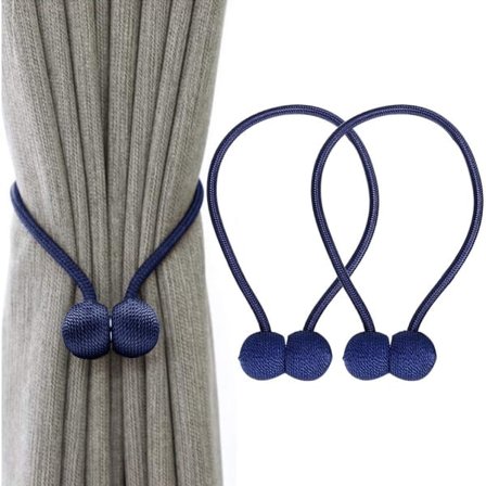 Gardinclips med magnetisk rem (2-pak) blå