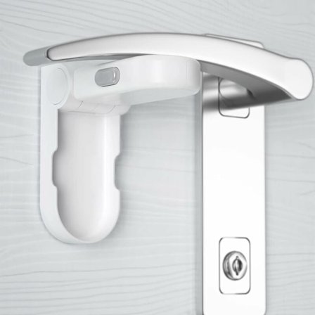 Baby Sikkerhetslås Dørstopper (Forbedret), 2-pakning med barnesikkerhetslåser med 3M-lim, Anti-lås barnesikkerhetslåser