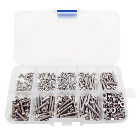 340 stk metriske skruer Sortimentsett M3 skruer kryss rundt hode