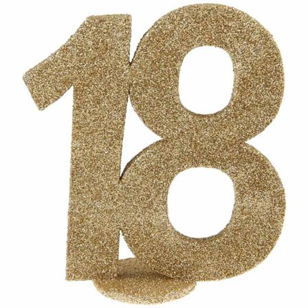 Borddekoration Guld 18 år