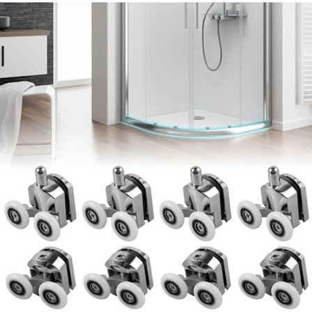 Ineasicer 8 Pakke Brusekabinedør Ruller, 23 mm Dobbelte Brusekabinedør Ruller, til DIY 4-6 mm Glas, Bruse Skyde Dør Rulle til Brusekabine
