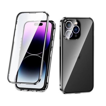 Puhelinkotelo täysi kamerasuojaus kaksipuolinen karkaistu lasi iPhone 11 Musta