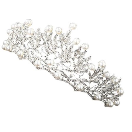 Barok Bryllupskrone Dronning Krystal Brud Tiara Brude Hovedbeklædning Rhinestone Hår Tilbehør til Kvinder og Piger,WZ-1510R
