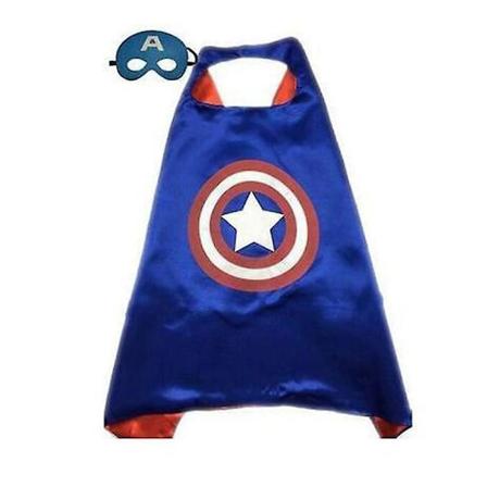 Børns Drenge Dc Avengers Superhelt Superman Kappe med Øjenmaske Cosplay Kostume-WELLNGS Captain America