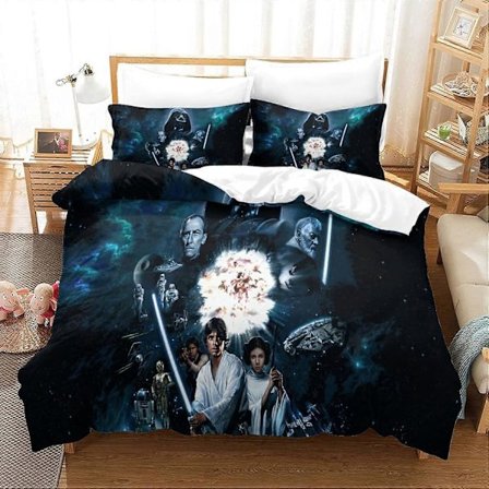 D Star Wars -vuodevaatesetti lapsille, teineille ja aikuisille, pussilakanasetti, scifi-elokuvateemainen pussilakanasetti, jossa kaappi 135*200 cm