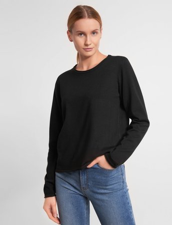 Soft Rebels Srmarla O-Neck Knit Roll Edge - Black - S