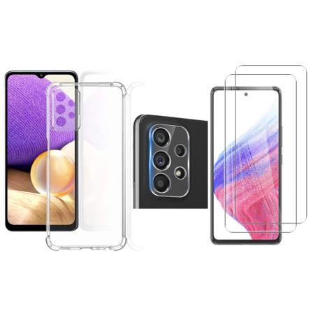 1 Set Skal + Skärmskydd + Kameralinsskydd Samsung Galaxy A53 5g Transparent