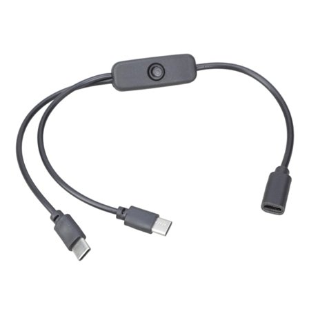 Type C Hunn til To Type C Hann Lader Splitter 5V Strømledning for Smarttelefoner