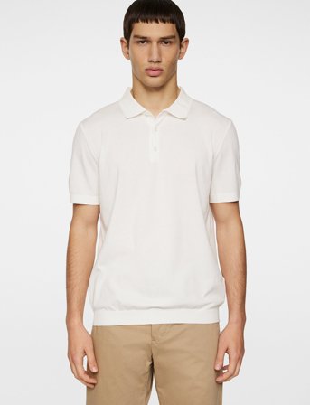 J. Lindeberg Ridge Knitted Polo - White - L