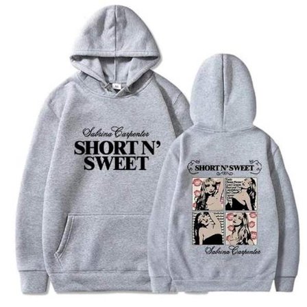 Sabrina Carpenter Merchandise Hoodies Tryckt Sweatshirt Lös Pullover Casual Långärmad För Män Kvinnor Grå Grå Grå