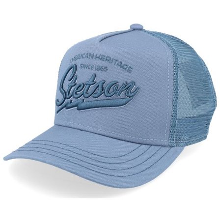 Stetson - Blå trucker Keps - Kids American Heritage Classic Dusty B Blue A-Frame Trucker @ Hatstore