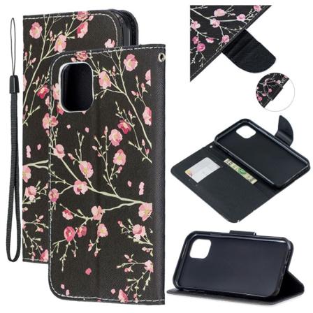 Iphone 12 Mini - Plånboksfodral - Rosa Blommor