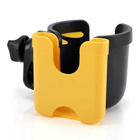 Barnvagn Mugghållare med Telefonhållare, Cykel Mugghållare, 2-i-1 Un