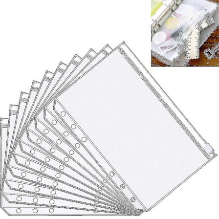 /EA/A5-ringbindslommer, Plastringbind 6 huller lynlåsmappe