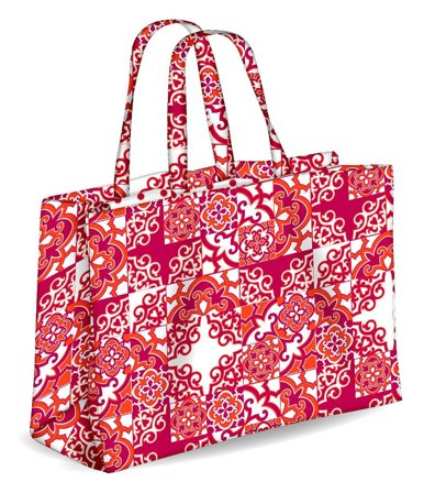 Colors Tote Borsa Mare Reversibile Colore Rosso