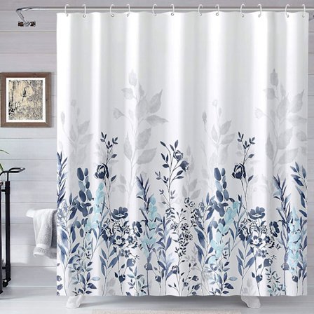 Bruseforhæng til badeværelse, akvarel blomster bruseforhæng