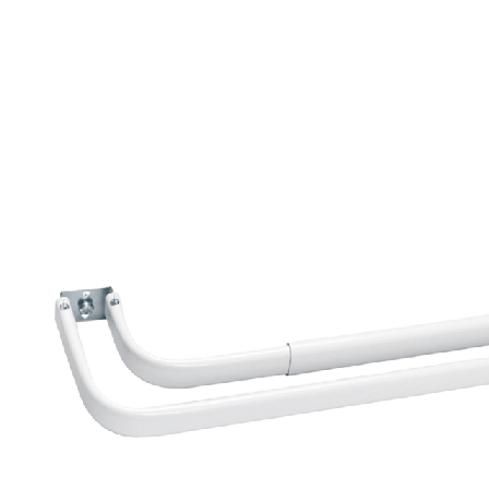 Kirsch G-skena Dubbel, reglerbar Gardiner Vit 90-160