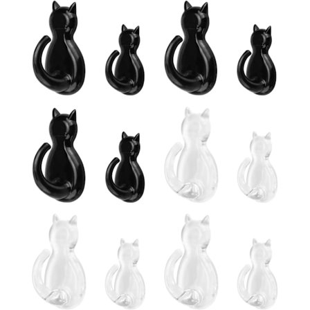 12 stk søte selvklebende kroker, selvklebende kleskroker, veggklebende kroker, ingen