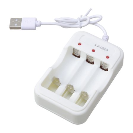 3-slots Smart Batterioplader med LED-indikator, egnet til 1 til 3 stk. AA AAA NiMH genopladelige batterier