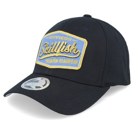 Skillfish - Premium Fishing Wooly Combed Black Flexfit Flexfit Black Cap - @ Hatstore