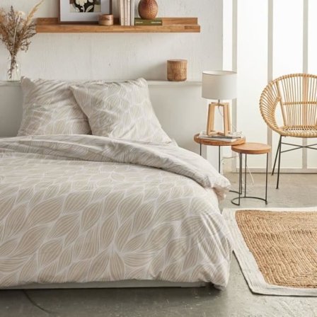 Sängkläder - IDAG Crazy - Grafiskt tryck - 2 personer - 220 x 240 cm - Beige