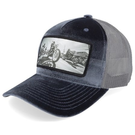 Calza Pennello - Cinza trucker Boné - Motorcycle Club Bike Riders Velvet Grey A-Frame Trucker @ Hatstore