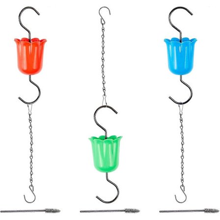 Sääsuoja kolibrinsyöttölaitteille, 3 kpl Kukkakolibrinsyöttölaitteen tarvikkeet Koukut Rauta Ripustusketjut ja harjat (FMY)