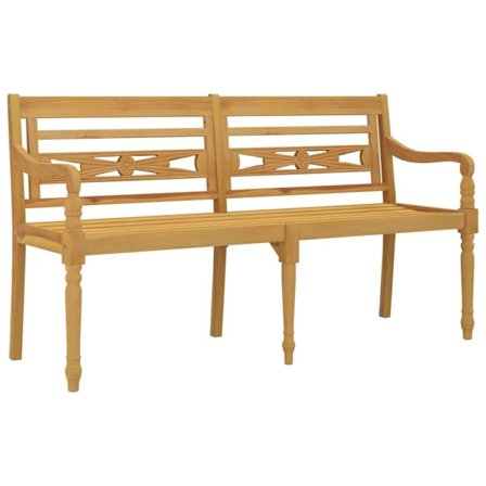vidaXL Bataviabänk 150 cm massiv teak