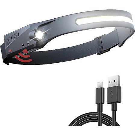 Kraftig genopladelig pandelampe 230° LED pandelampe Vandtæt USB pandelamper 5 tilstande Halolight til løb campinglæsning cykling fiskeri vandreture 