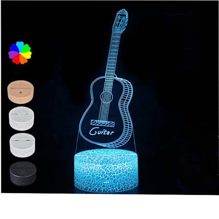 Gitarr Nattljus Uppbordlampa Led Personligt Namn Engr