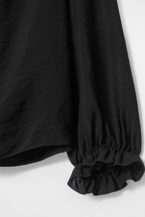 COS Femme Blouse À Volants Et Col Montant in Noir