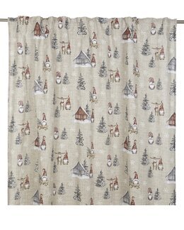 Yhdistelmänauhaverho Harald painettu joulupukkikuvio 2 kpl Punainen