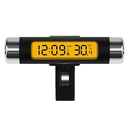 2-in-1 auton kello lämpömittari ilmastointiritilään kiinnitettävä valaiseva kello LCD digitaalinäyttö sinisellä taustavalolla sisätilan lisävarusteet 
