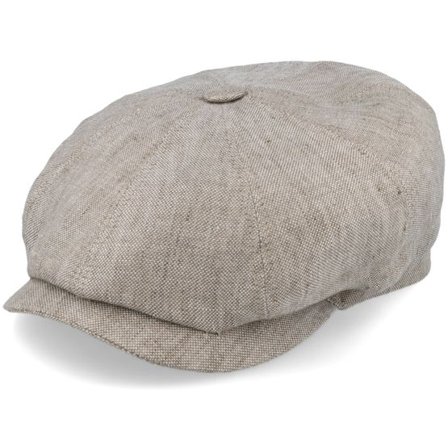 Stetson - Beige flatcap Keps - Hatteras Linen Flat Cap @ Hatstore
