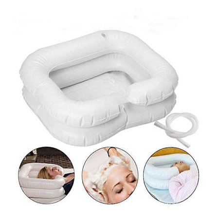 Oppustelig Bærbar Vask Håndvask Hårvask Hjælpemiddel, Foldes Op I Sengen Til Rejser Indendørs