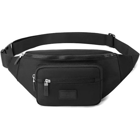 Mavetasker til damer, mavetaske, bæltetaske, mænd, kvinder, taljetaske, letvægts, justerbar til løb, gåture, vandreture, jogging (sort)