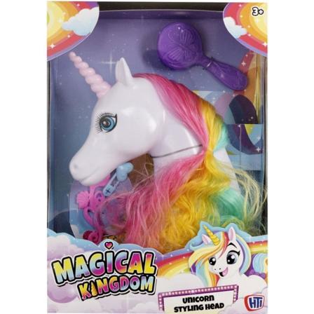 Unicorn Styling Head Med Hår Och Flera Tillbehör