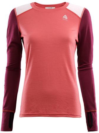 Aclima - Lightwool Reinforced Crewneck - Naisten - merinopaita - Baked Apple/Zinfandel/Nature - Naisten