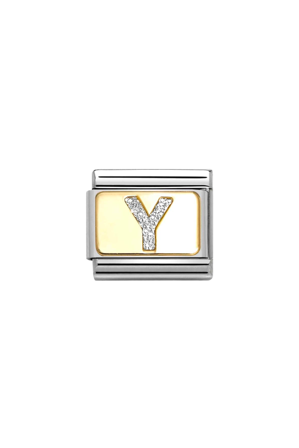GLITTER LETTERS 18k Gold & Enamel Y