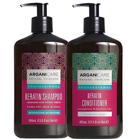 Duo Keratin - ARGANICARE - Alla hårtyper - 400ml - Regenererar - Revitaliserar